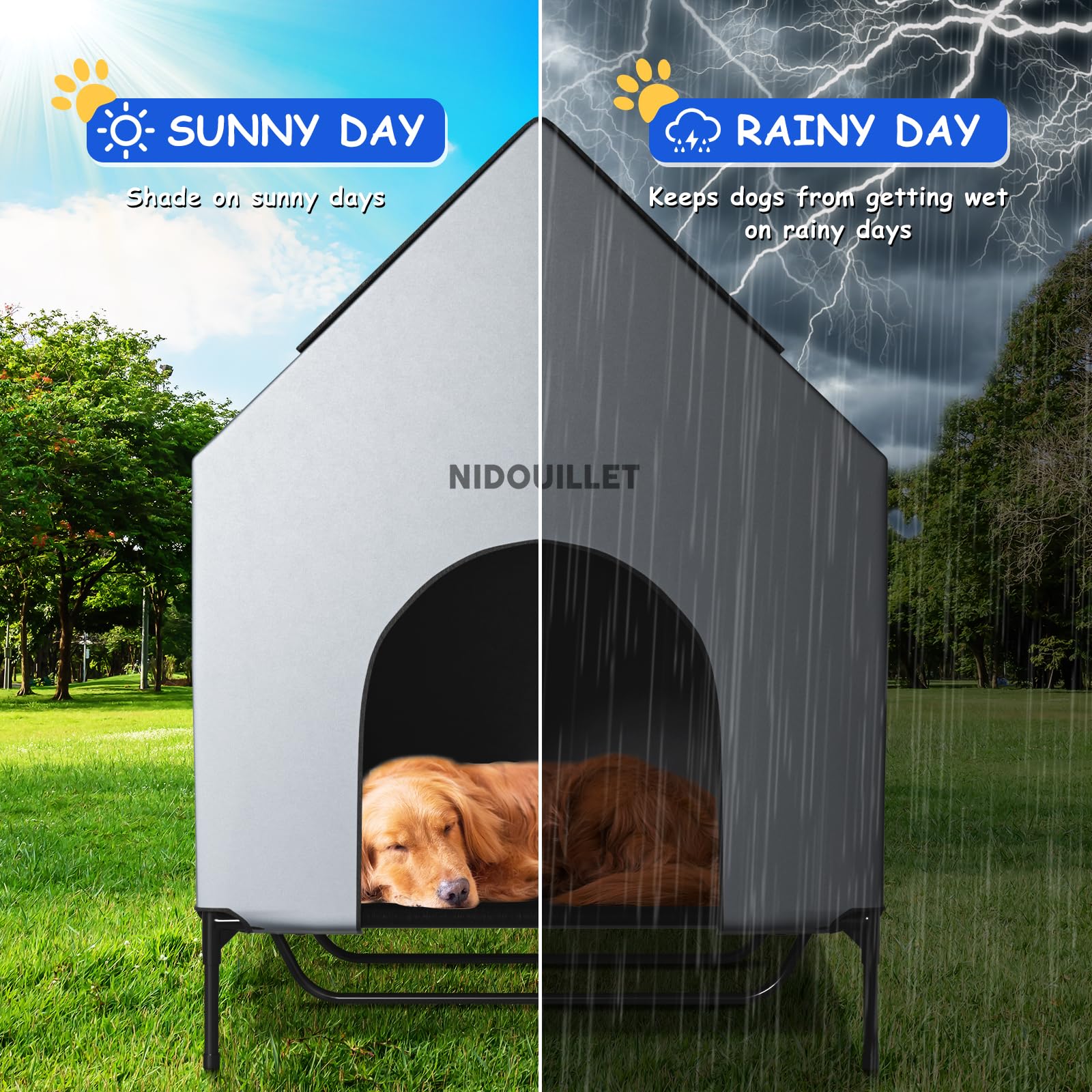 Nidouillet indoor-outdoor dog house suitable for home or travels