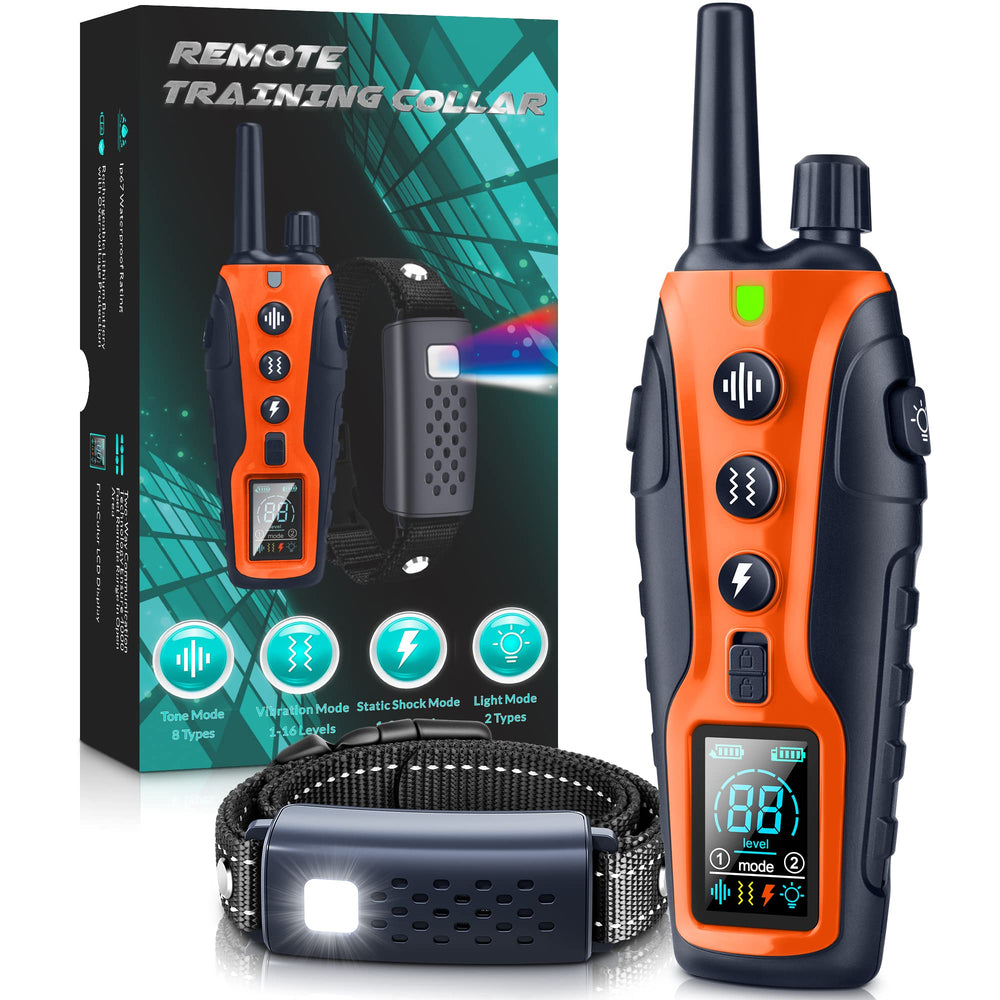 Nikketta dog shock collar with light on receiver for nighttime visibility during walks