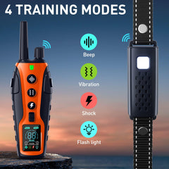 Nikketta dog shock collar at night with bright receiver light for visibility