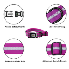 NIMBLE dog collar adjustable-length highlights versatile sizing for small to large dogs.