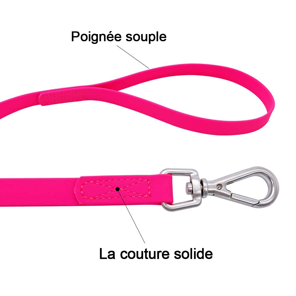 NIMBLE waterproof dog leash 30ft pink ideal for controlled training on hikes and beach days.