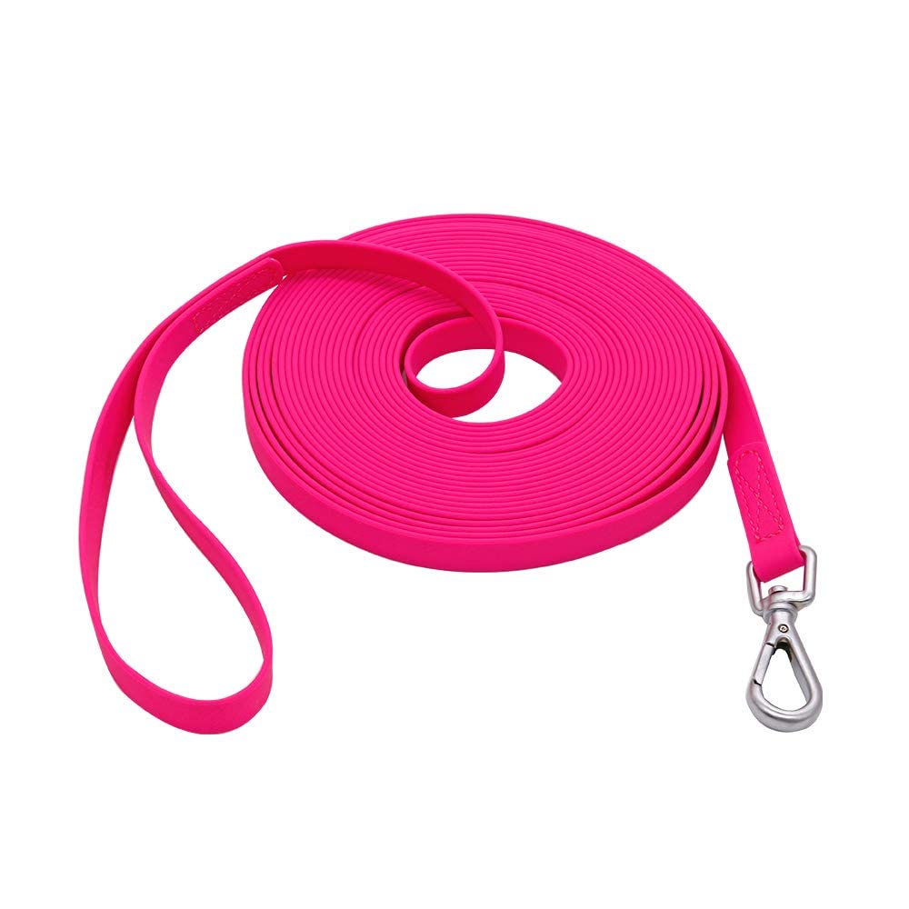 NIMBLE waterproof dog leash 50ft pink for safe outdoor walks and recall training.