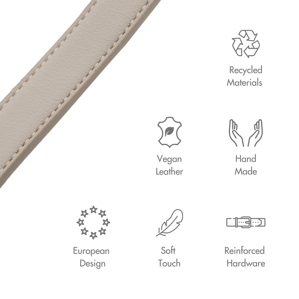 Nina Woof cruelty-free materials shot highlights ethical eco-conscious collar choice