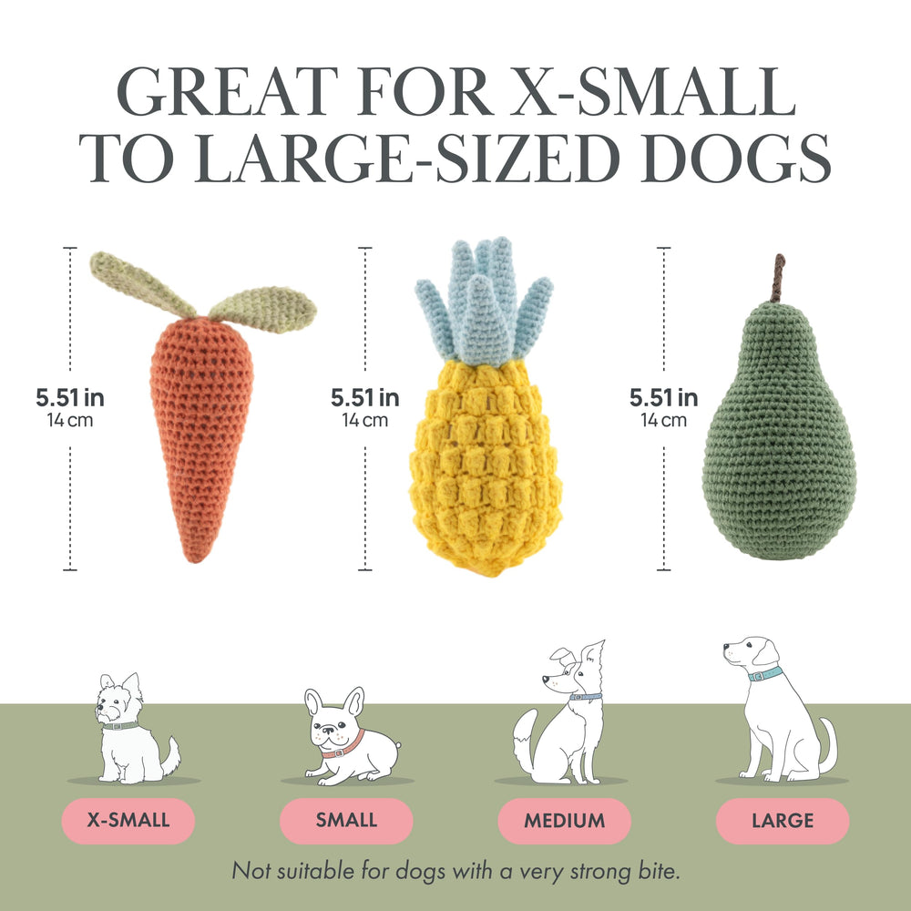 Nina Woof organic cotton toys soothe teething with natural gum massage.