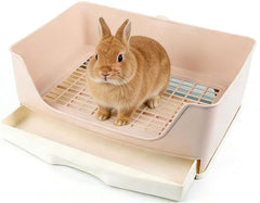 NINGVIHE rabbit litter box front view shows spacious corner trainer.