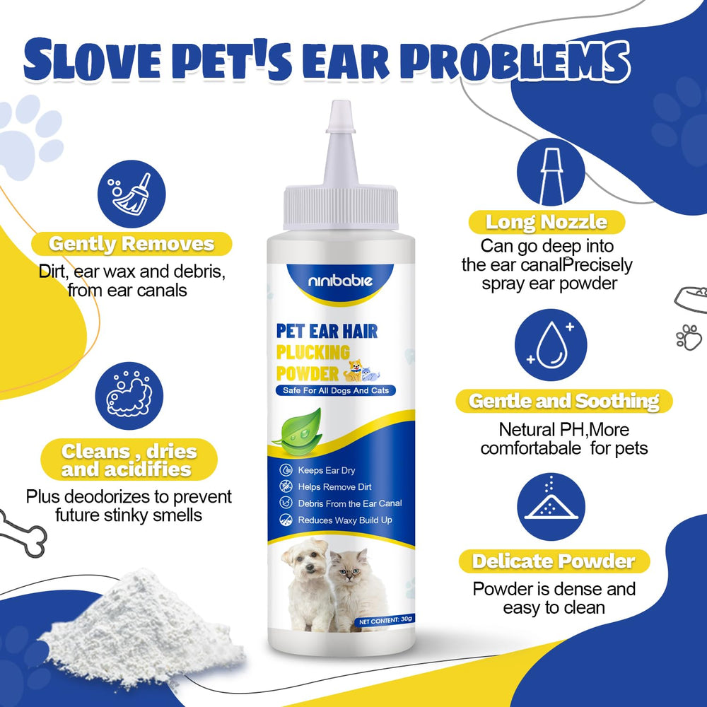 Ninibabie long nozzle spray delivering powder into ear canal.