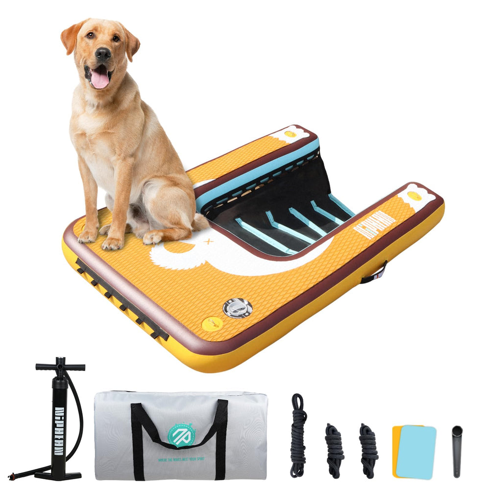 Niphean dog pool ramp with full-coverage non-slip deck for safer water exits.