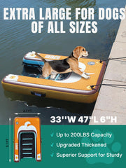 Niphean inflatable ramp features EVA non-slip surface for secure footing.