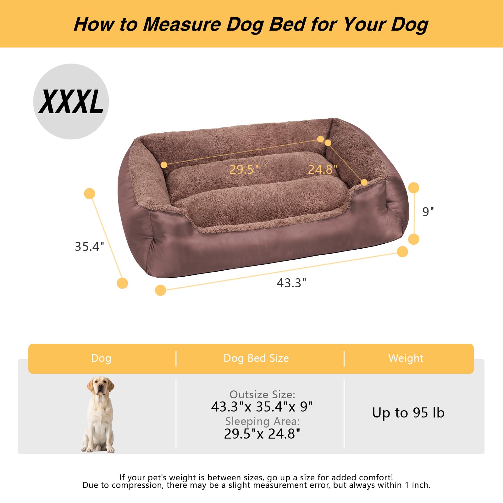 NIRDOG large dog bed side view highlighting raised bolster for head support