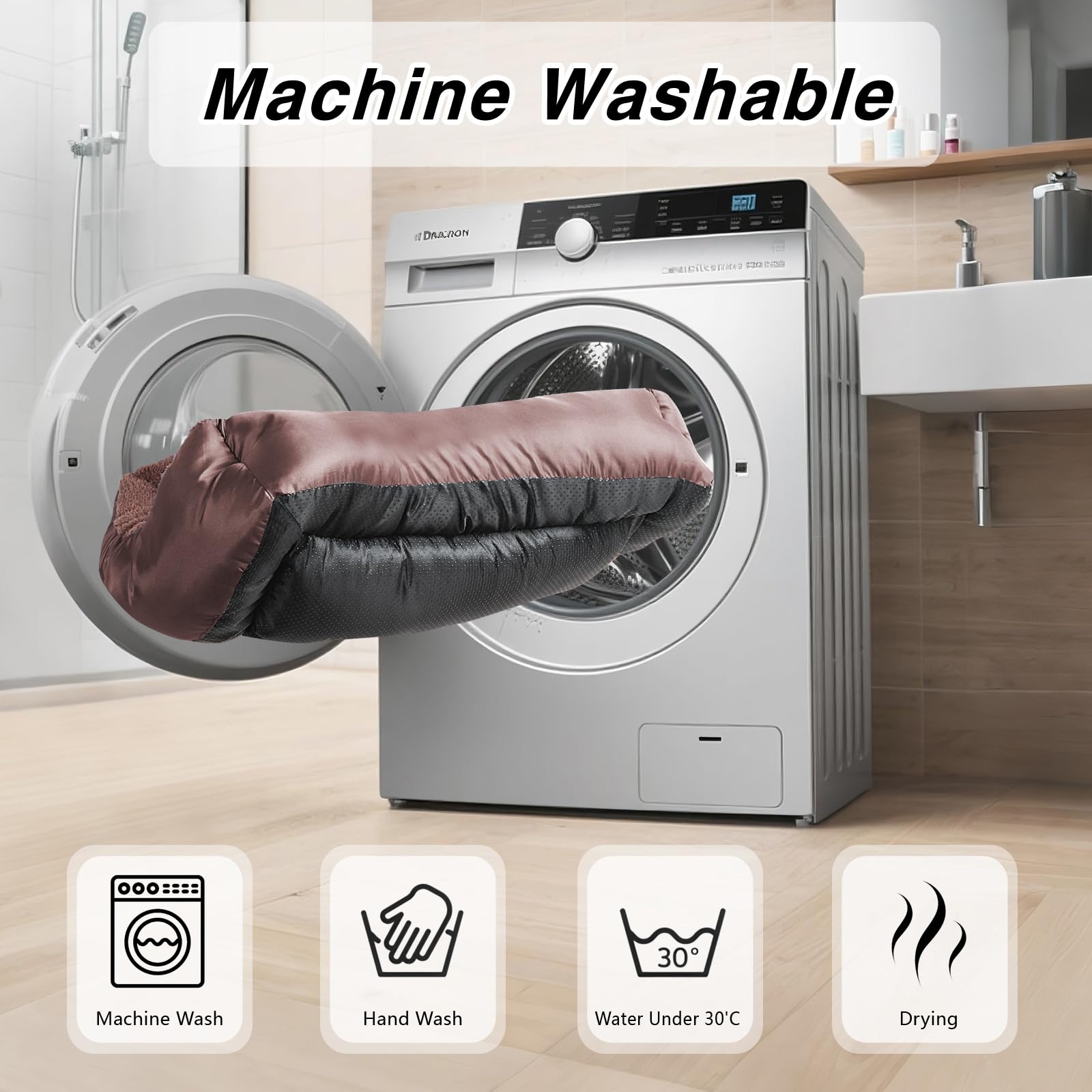 NIRDOG washable dog bed is machine-friendly for quick, hassle-free cleaning.