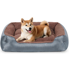 NIRDOG medium dog bed gray soft-velvet surface for cozy naps