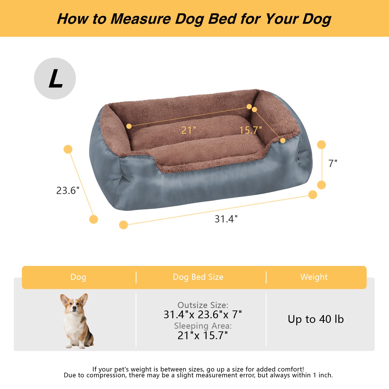NIRDOG bed with raised edges closeup provides neck support during rest