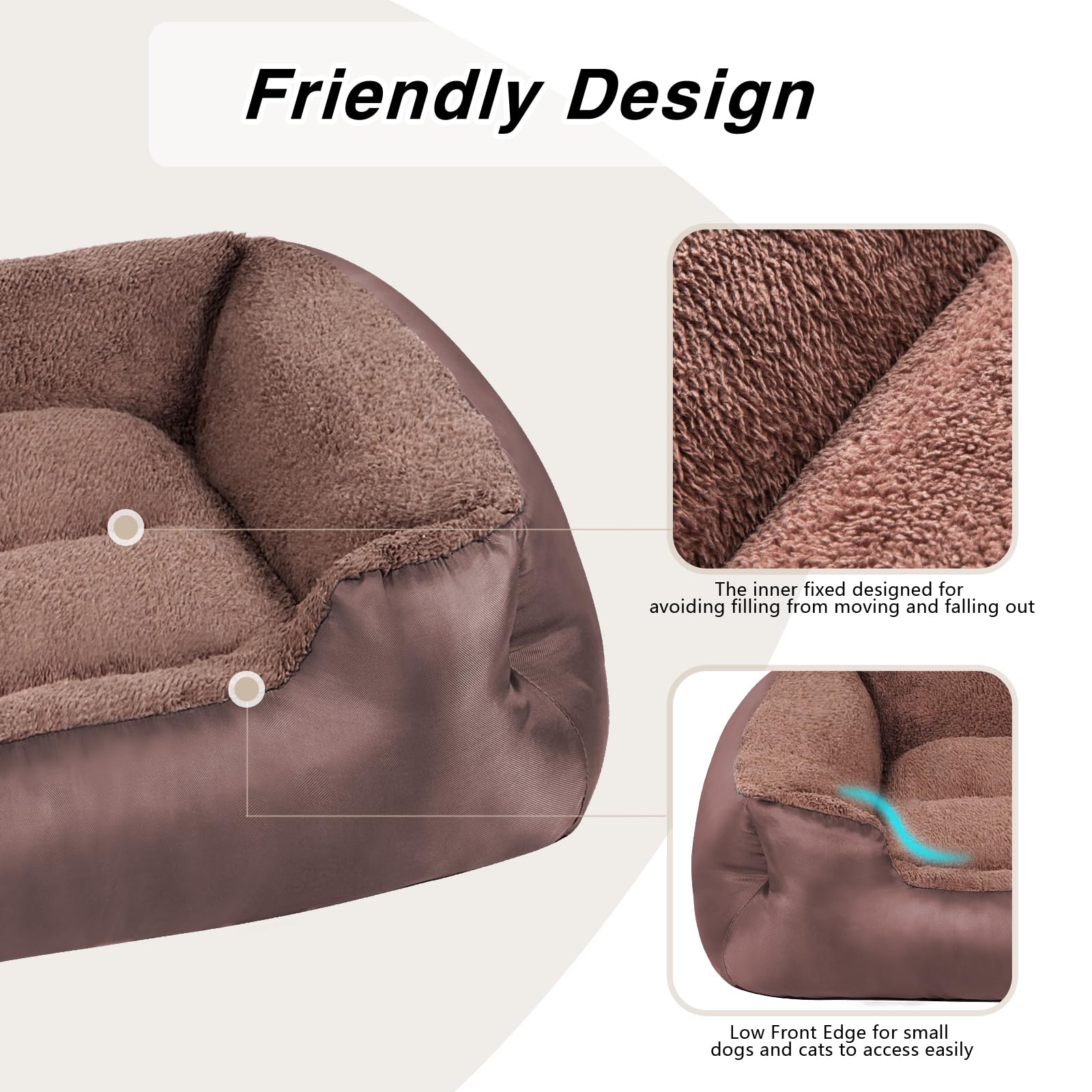 NIRDOG XL dog bed coral velvet surface delivers warm, cozy comfort