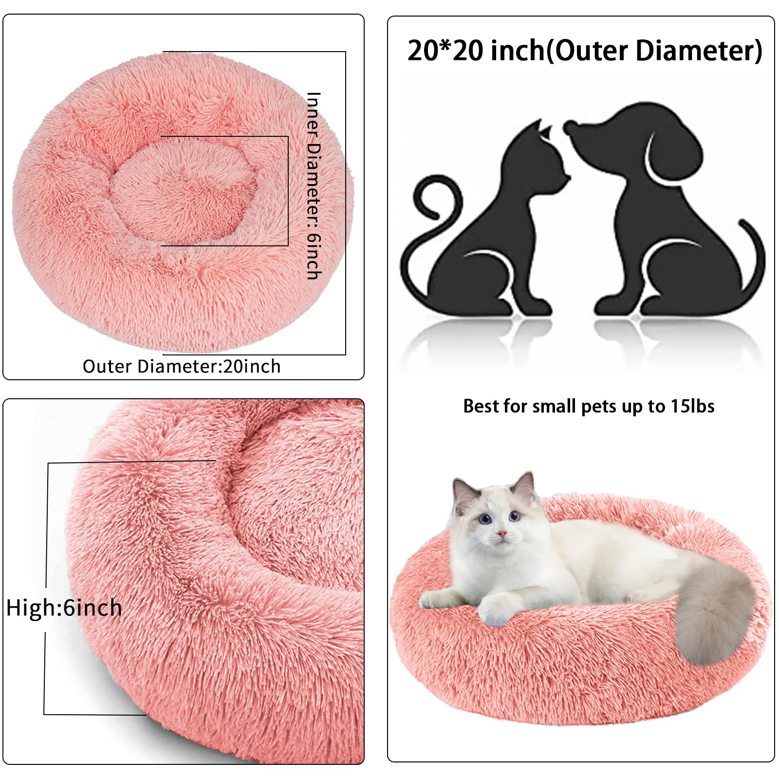 Nisrada 20in cat bed suitable for kittens and puppies up to 10 lbs