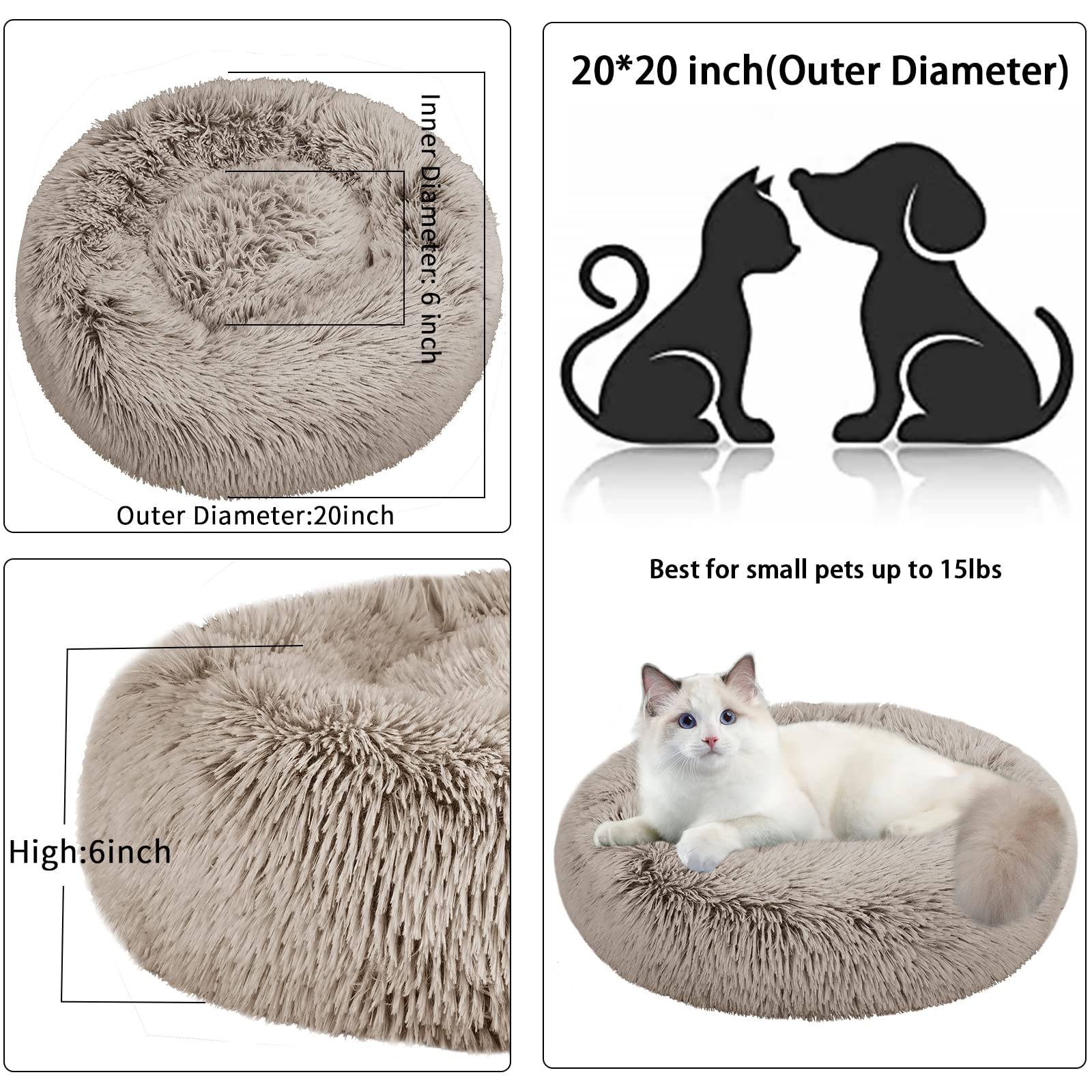 Nisrada cat bed-20inch-kitten-puppy-bed suits small pets up to 10 lbs.