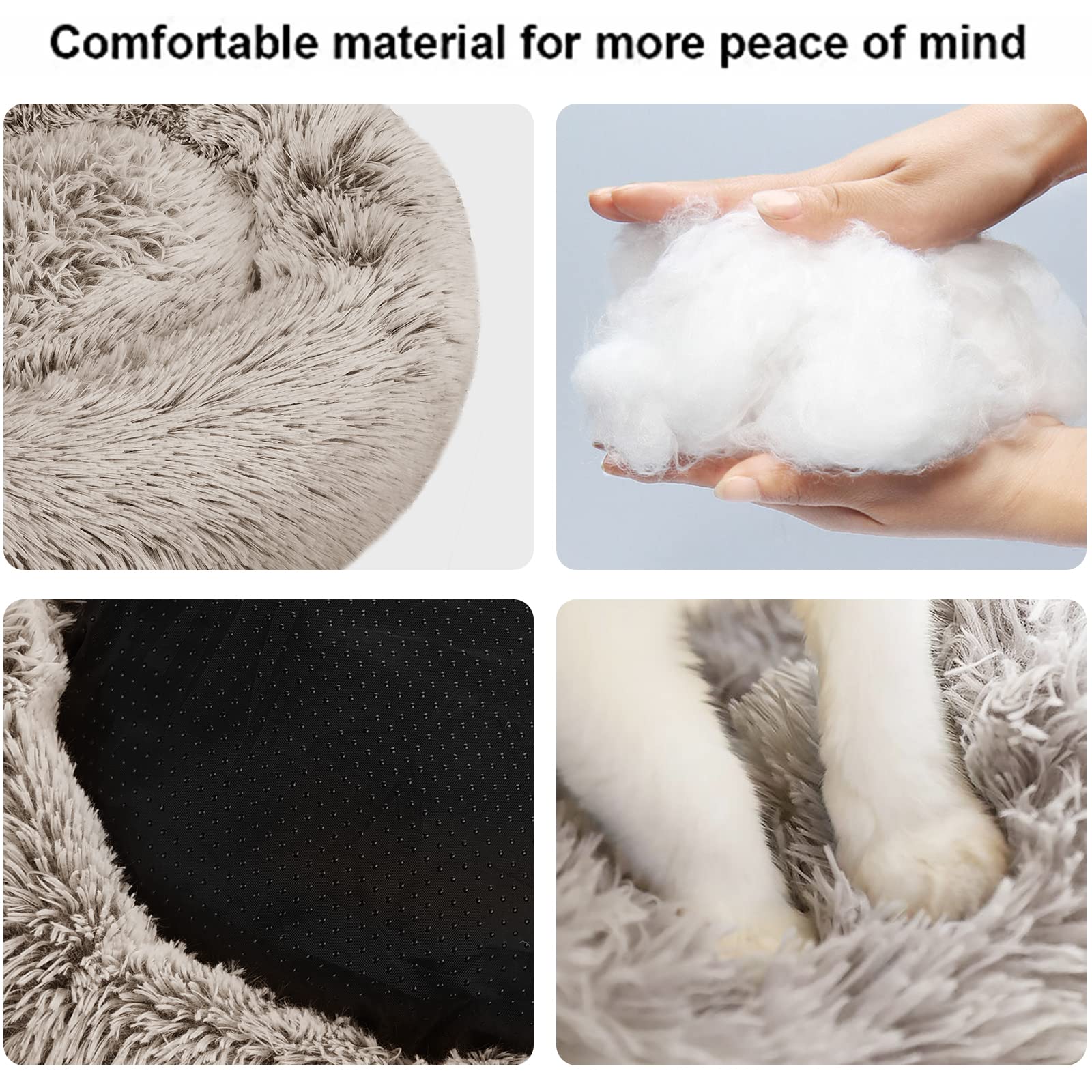 Nisrada cat bed-soft-plush-fabric delivers plush warmth for cozy naps.
