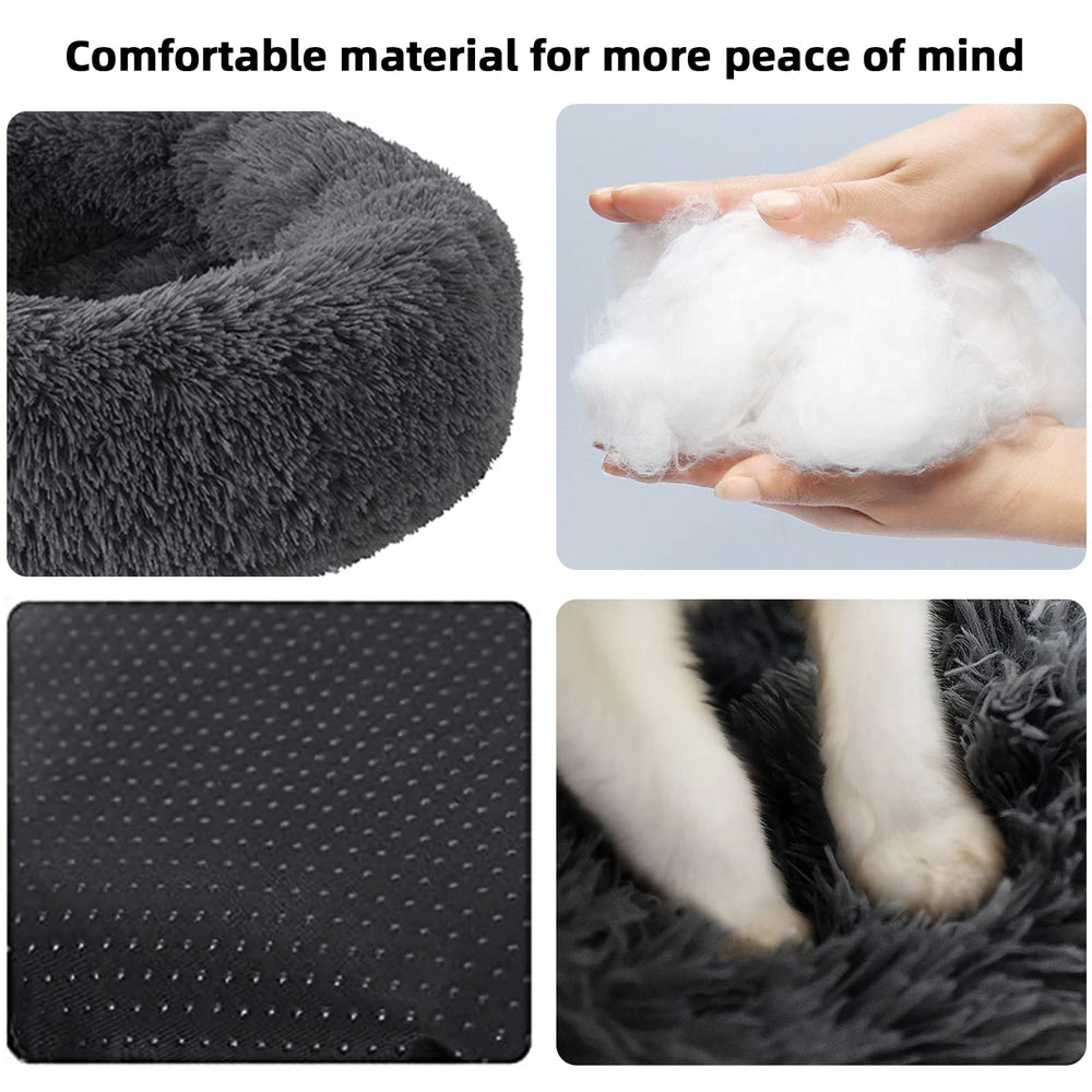 Nisrada dog bed raised-edges-support cushions head and neck for calm rest.