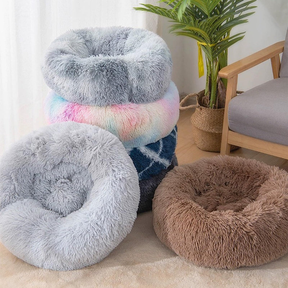 Nisrada car-travel-ready round dog bed for trips and rides
