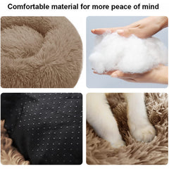 Nisrada dog bed showing soft plush fabric for cuddly naps.
