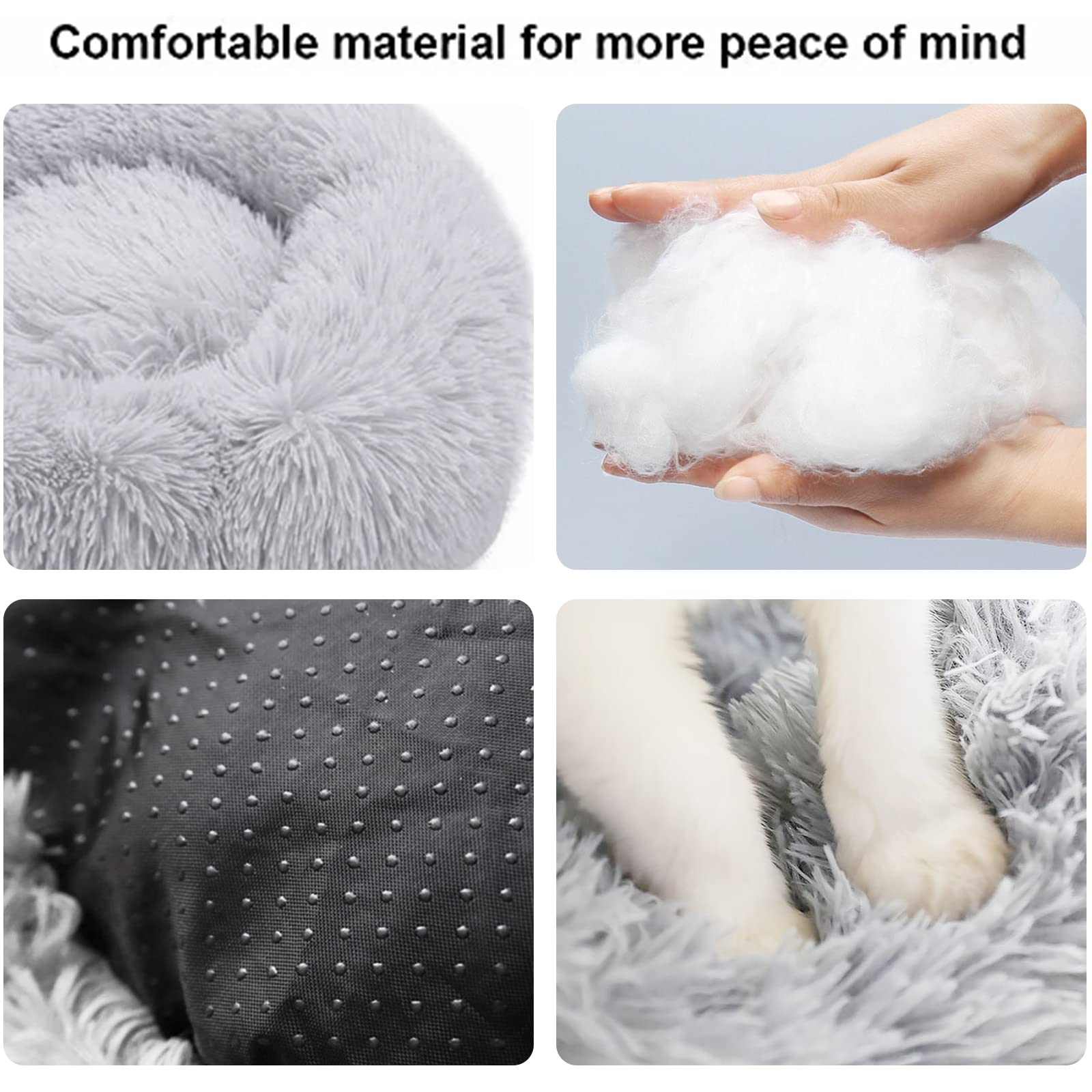 Nisrada dog bed soft plush fabric delivers warm, cozy resting feel.