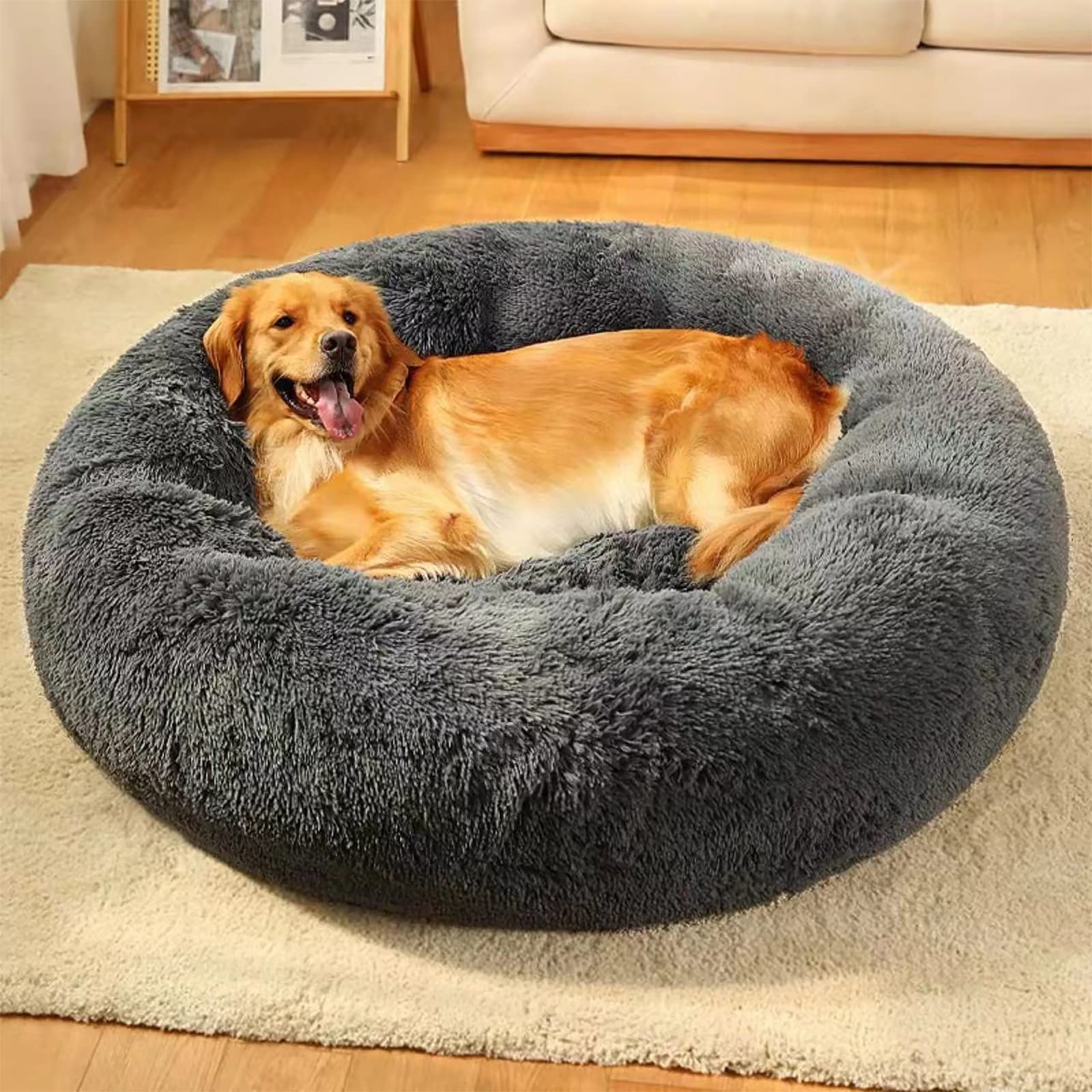 Nisrada dog bed ready for travel, fits car seat or trunk rest.