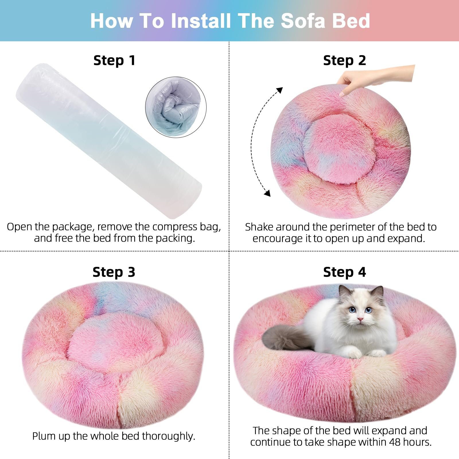 Nisrada 24-inch bed suitable for cats or small dogs up to 20 lbs.