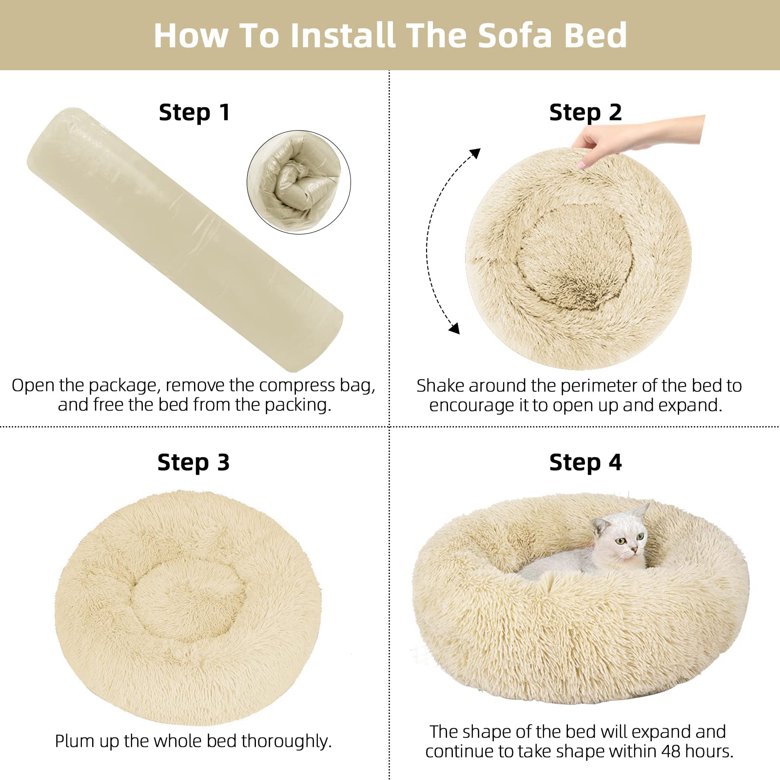 Nisrada pet bed anti-slip-bottom stays put on floors and car seats.