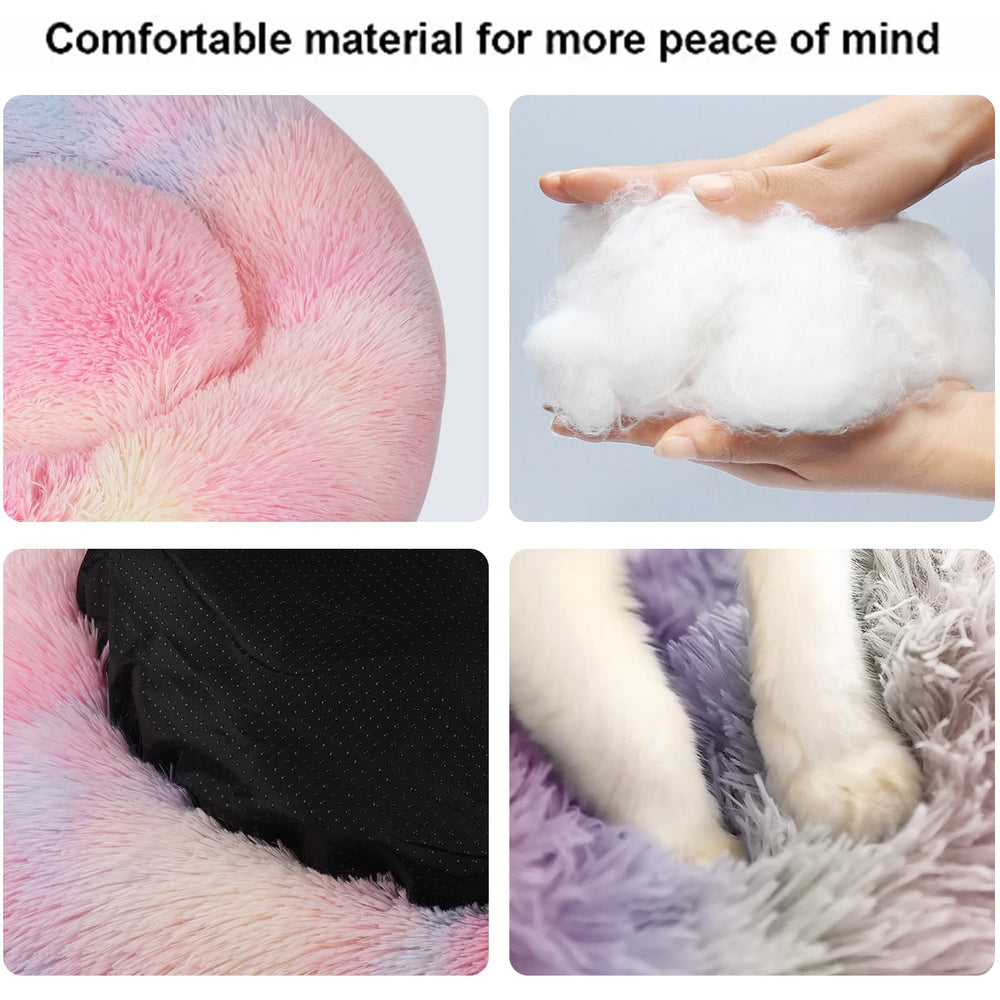 Nisrada pet bed in soft plush fabric for warm, comfortable rest.
