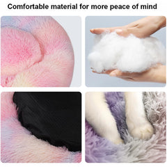 Nisrada pet bed in soft plush fabric for warm, comfortable rest.