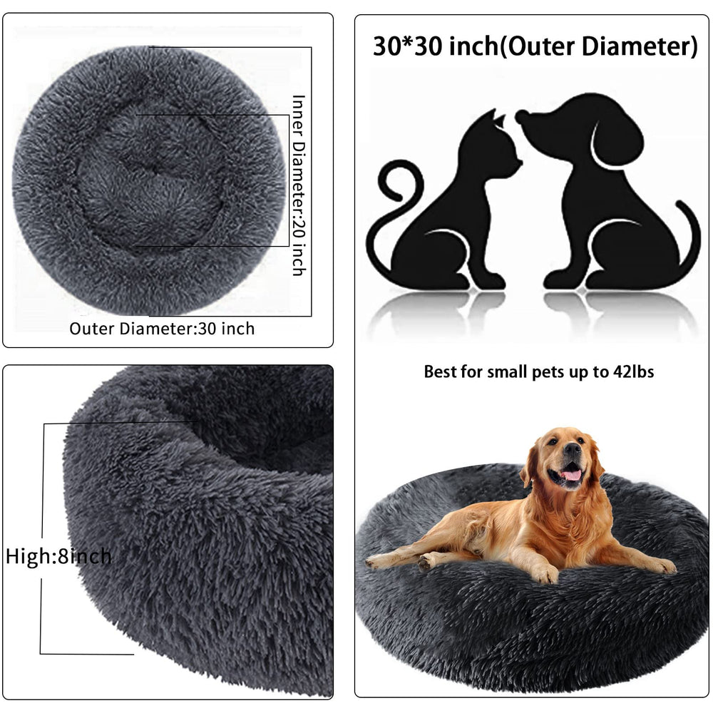 Nisrada round dog bed travel-friendly keeps pets comfy in cars or trunks.
