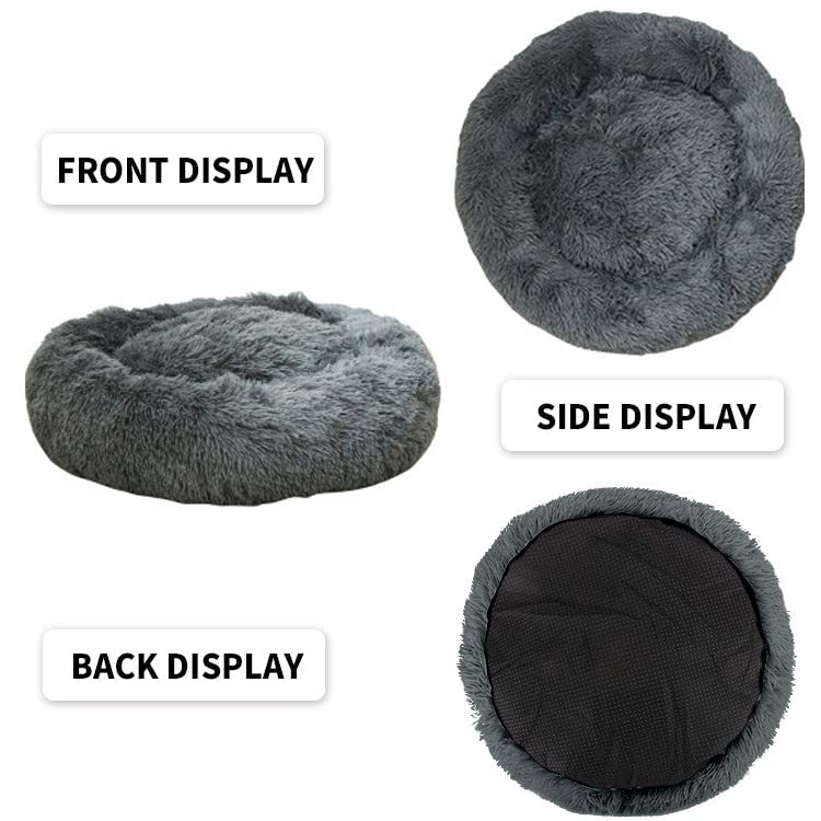 Nisrada round dog bed washable-cover makes cleanup quick and simple.