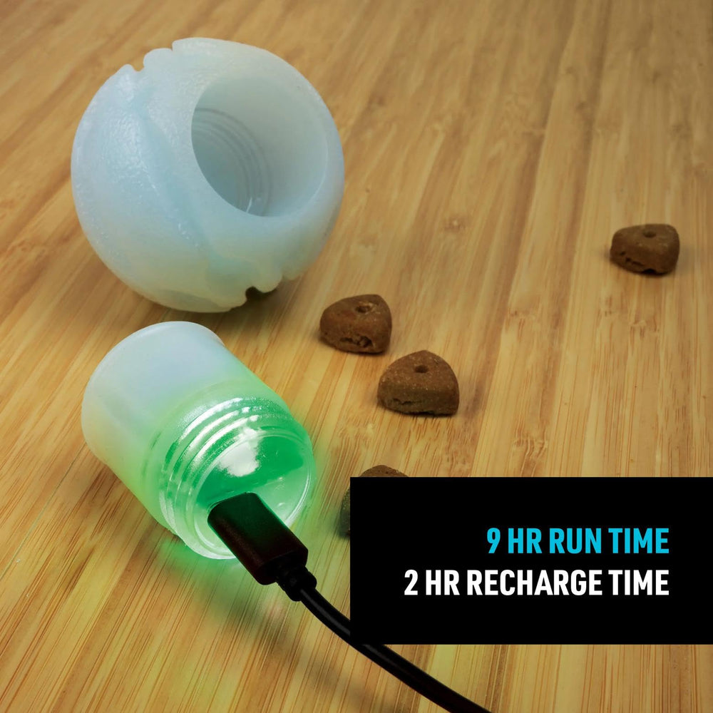 Nite Ize GlowStreak rubber dog toy floating on water for splash-friendly play.