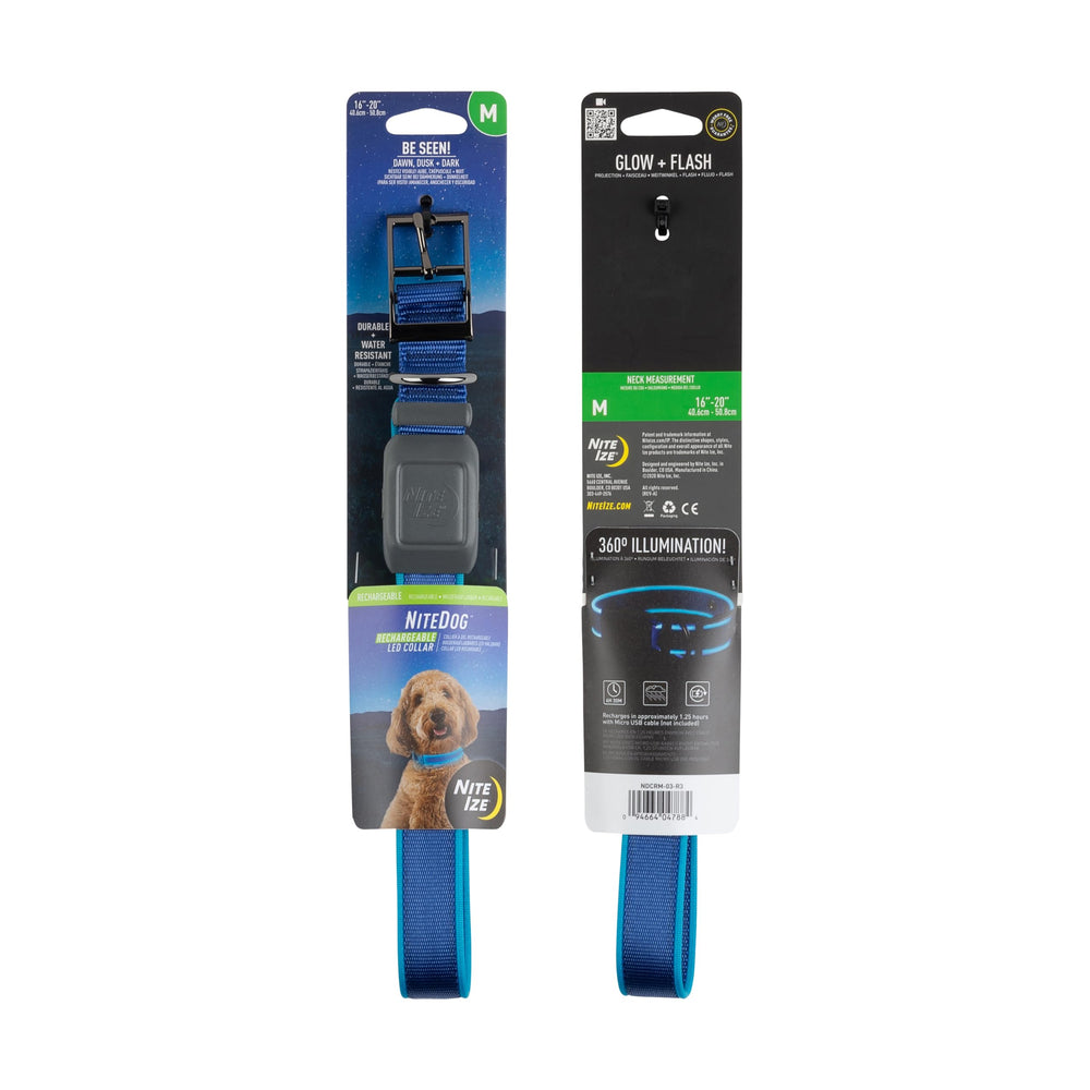 Nite Ize NiteDog collar blends safety lighting with everyday dog gear aesthetics.