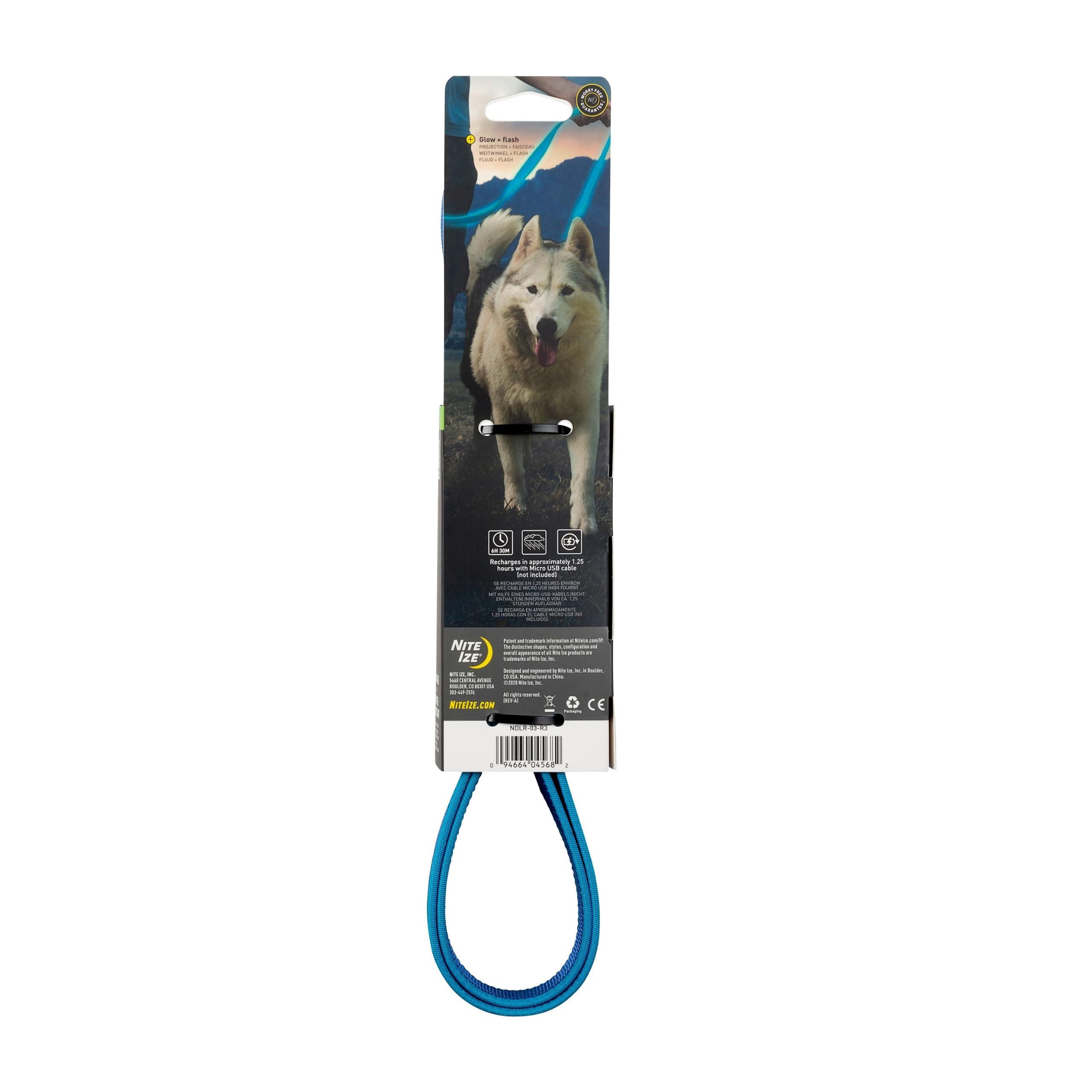 NiteDog D-ring attachment image ready to clip to bag or backpack.