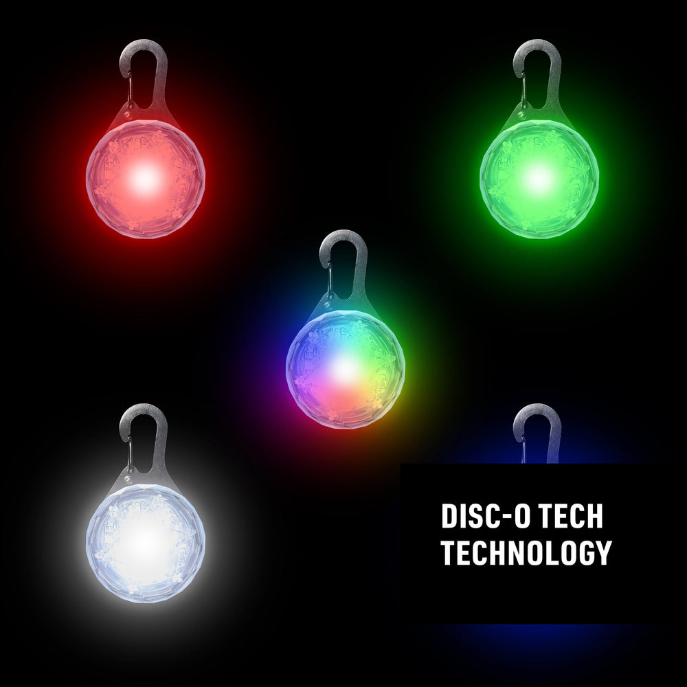 Nite Ize SpotLit collar light in green mode enhances signaling on trails