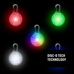 Nite Ize SpotLit collar light in green mode enhances signaling on trails