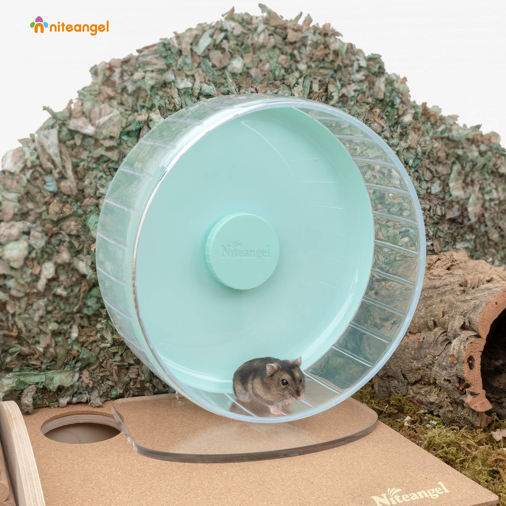Niteangel mint-green 10-inch wheel features durable PS plastic and chew-resistant base.