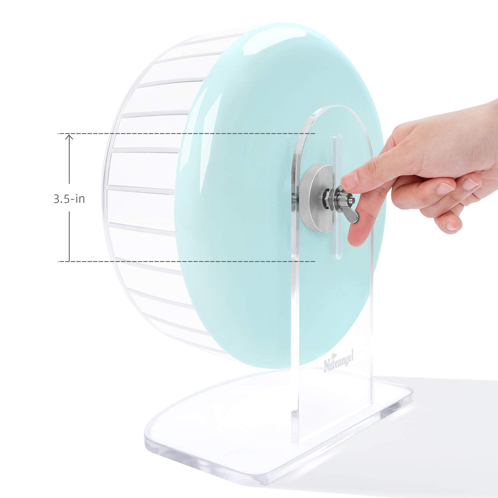 Niteangel acrylic-base showcases clear, chew-resistant support with decorative habitat appeal.