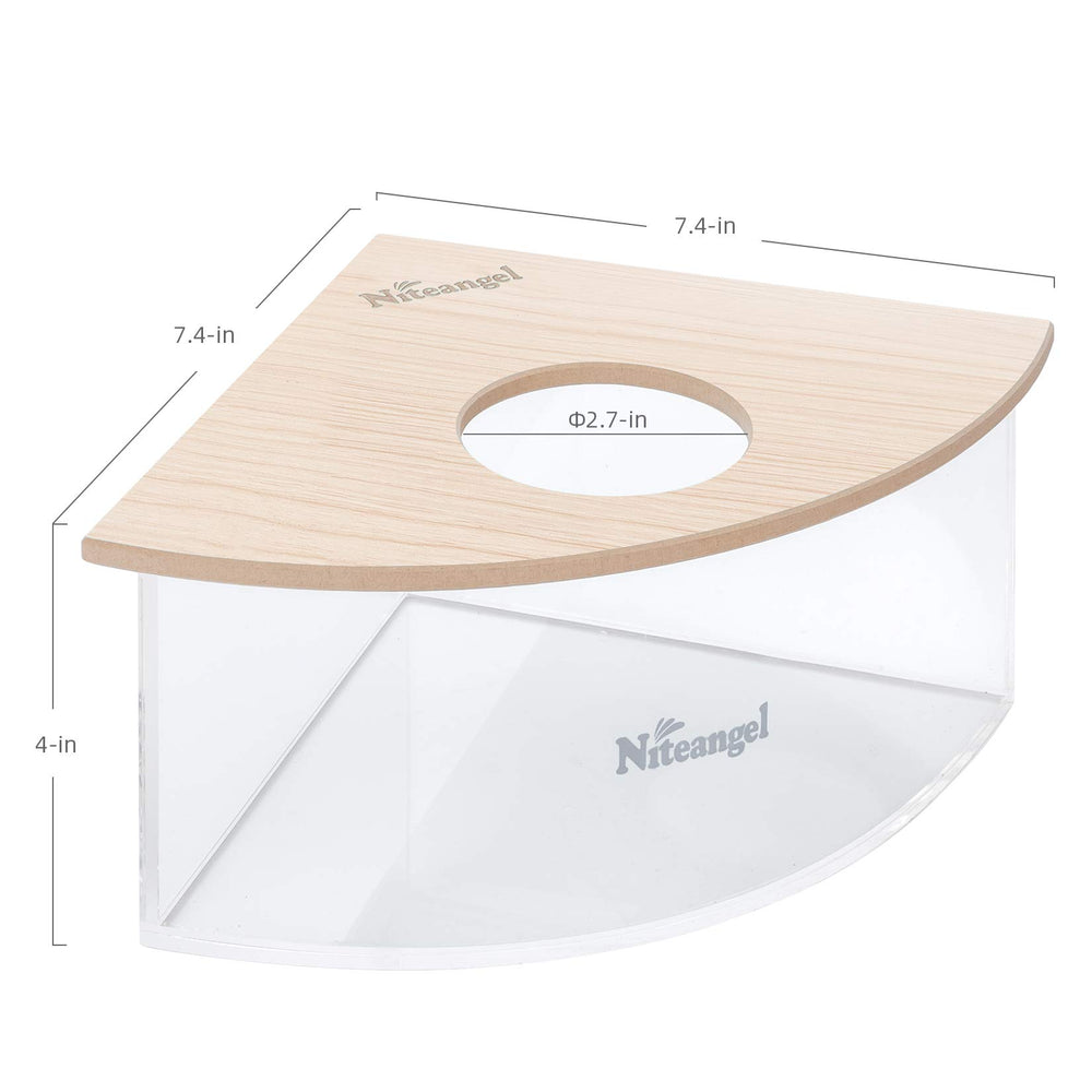 Niteangel sand-bath box corner-fit design fits many cages without crowding