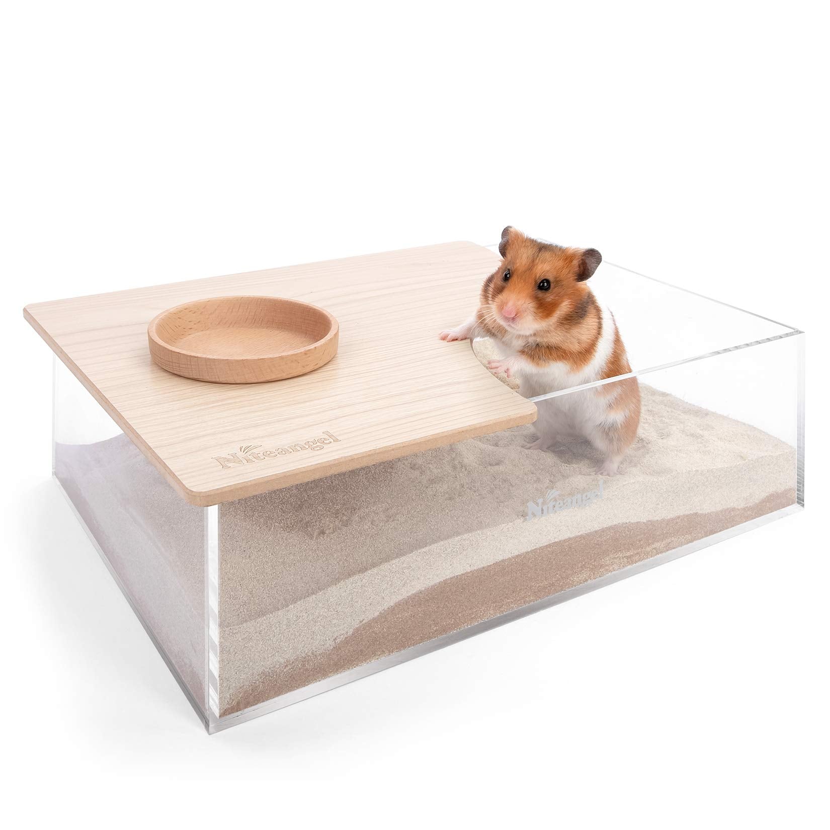 Niteangel Animal Sand-Bath Box rectangle front view shows a roomy corner-friendly sandbox.