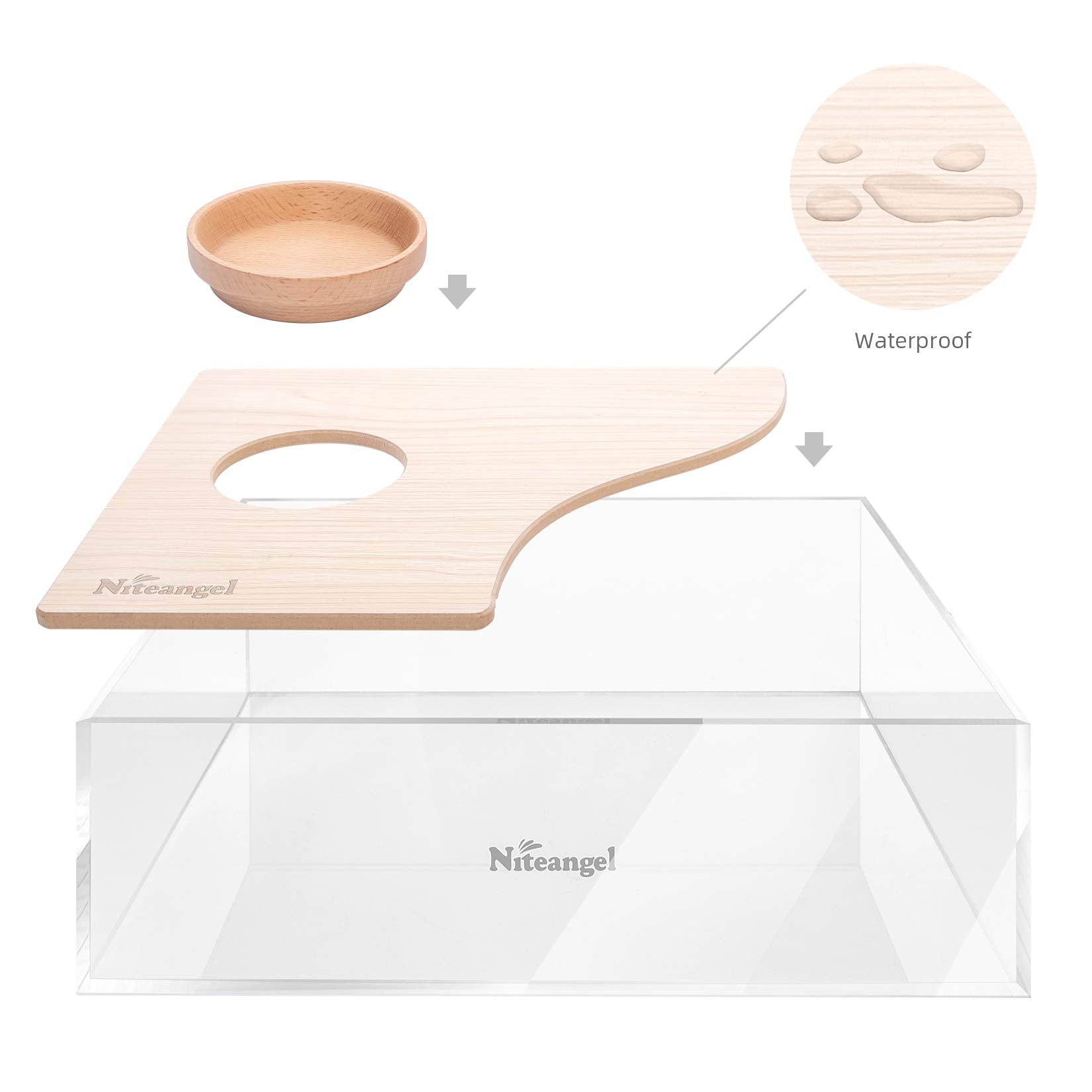 Niteangel Animal Sand-Bath Box spacious bathing area encourages digging and fun for small pets.