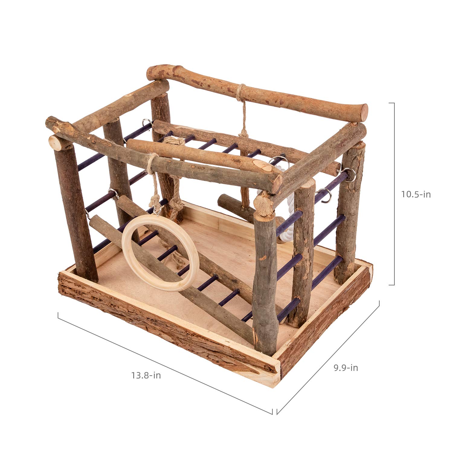Niteangel Bird Activity Center swings and rings enable playful movement.