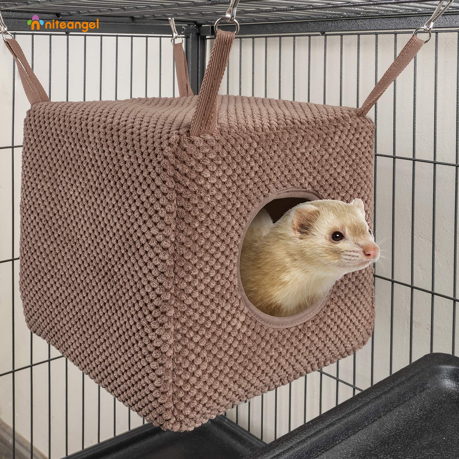 Niteangel Ferret Cozy Swing Hammock 9x9x9 inch size keeps small pets snug.