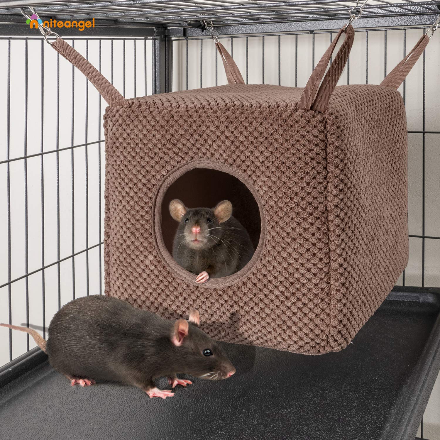 Niteangel Ferret Cozy Swing Hammock spacious design supports 1-2 small pets for snuggling.