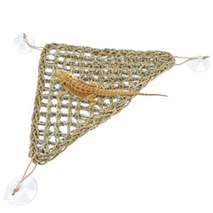 Niteangel Bearded Dragon Hammock triangle-assembly demonstrates quick setup and secure mounting.