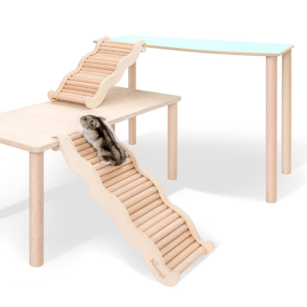 Niteangel hamster climbing toy end-uses demonstrates flexible placement with other furniture for varied layouts.