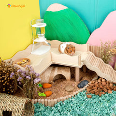 Niteangel hamster platform side view—safe, smooth surface supports curious exploration.