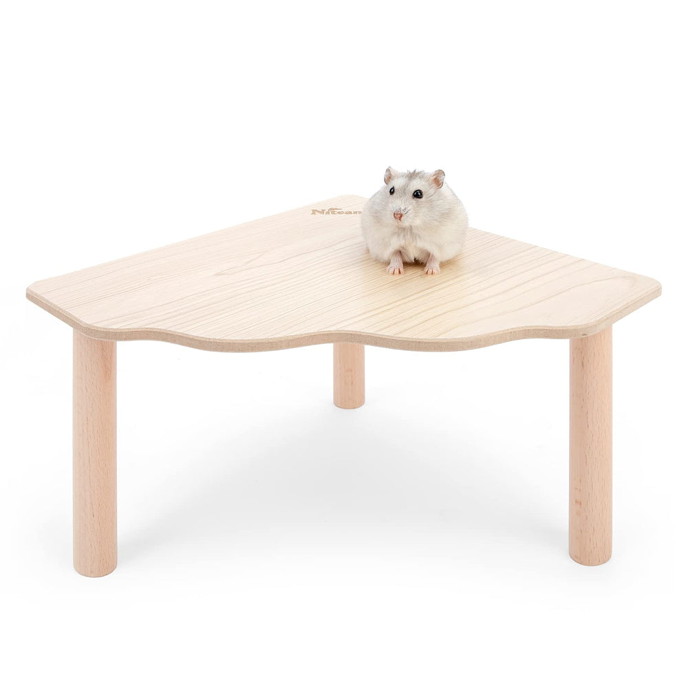 Niteangel hamster play wooden platform triangle top view for sturdy climbing and nesting