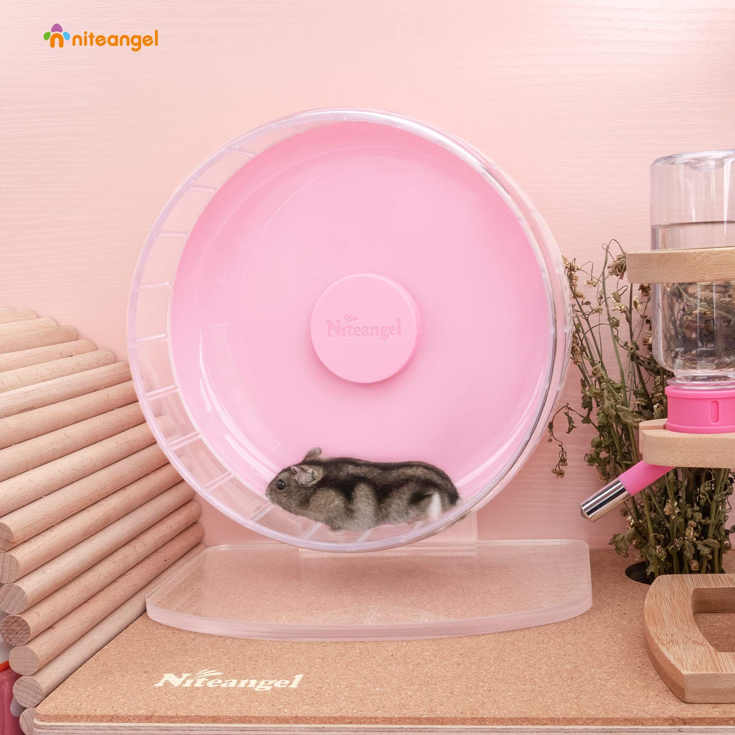 Niteangel hamster-wheel adjustable-stand height options for cages