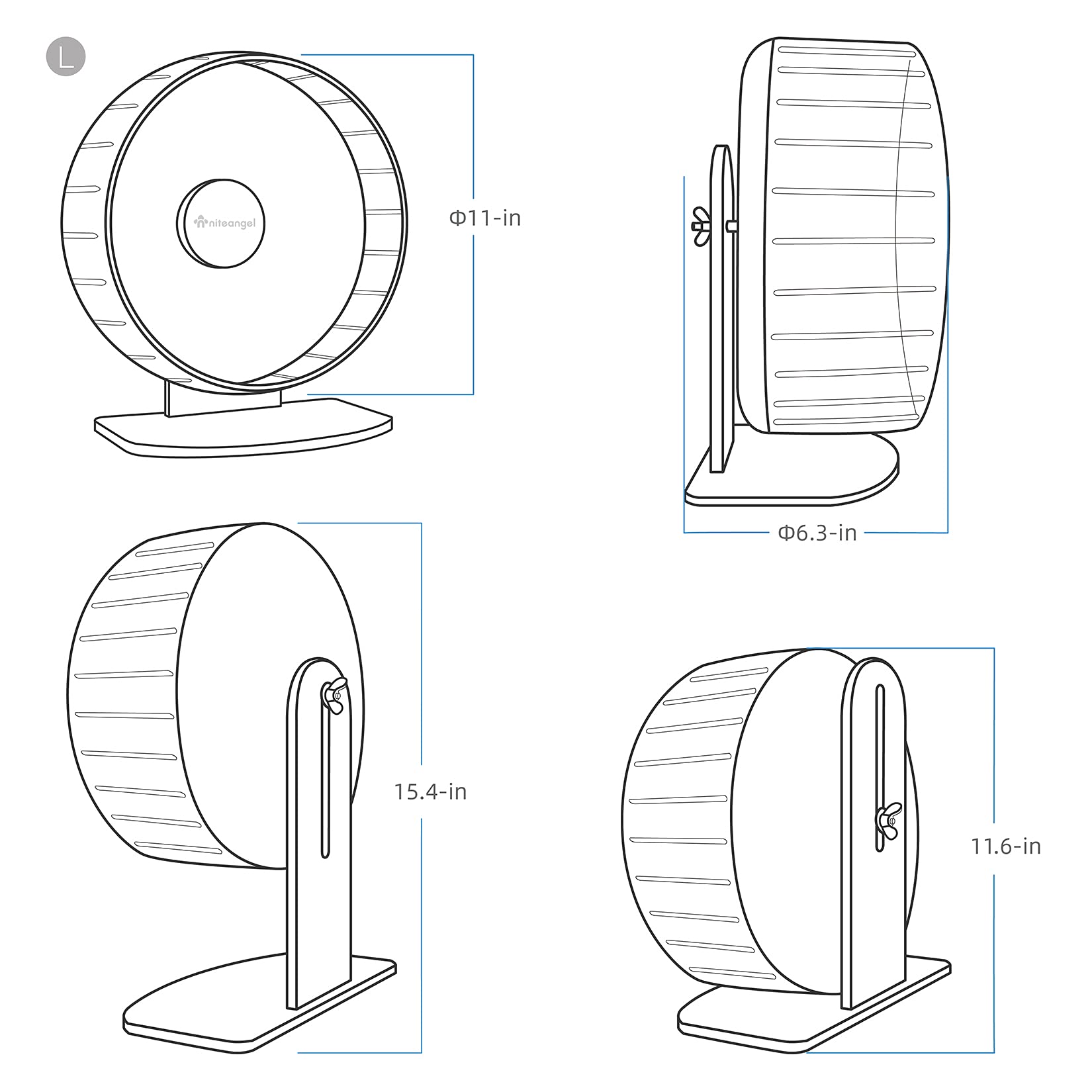 Niteangel diy cage-compatible wheel fits a variety of custom habitats